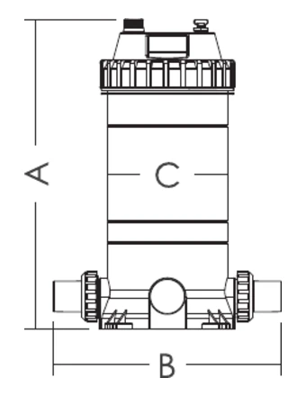 Chemical Feeder CLL-50 & CLL-75 (In-line) Dimensions