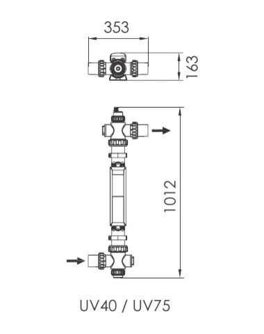 NanoTech UV40 / UV75 Dimensions