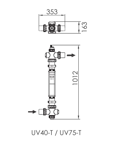 NanoTech UV40-T / UV75-T Dimensions