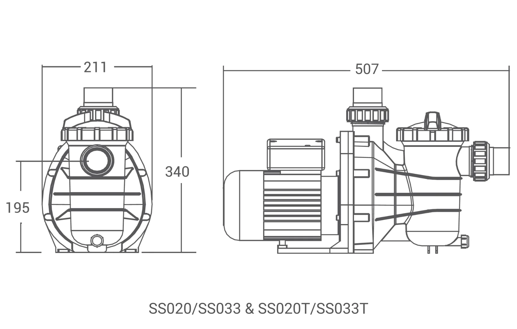 SS Pump Dimensions Image