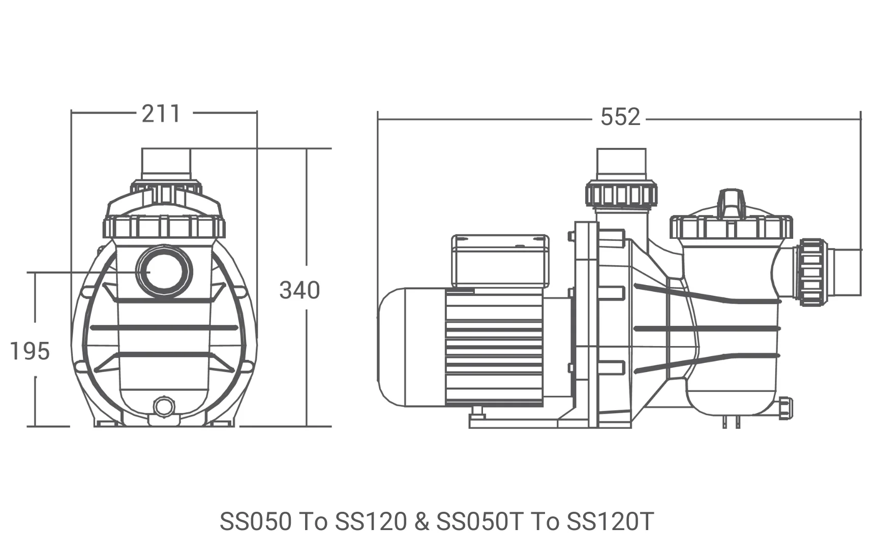 SS Pump Dimensions Image