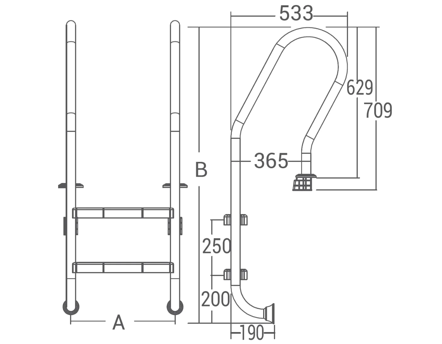 Emaux NSF Series Dimensions